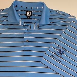 Footjoy polo shirt size large black white blue polo style